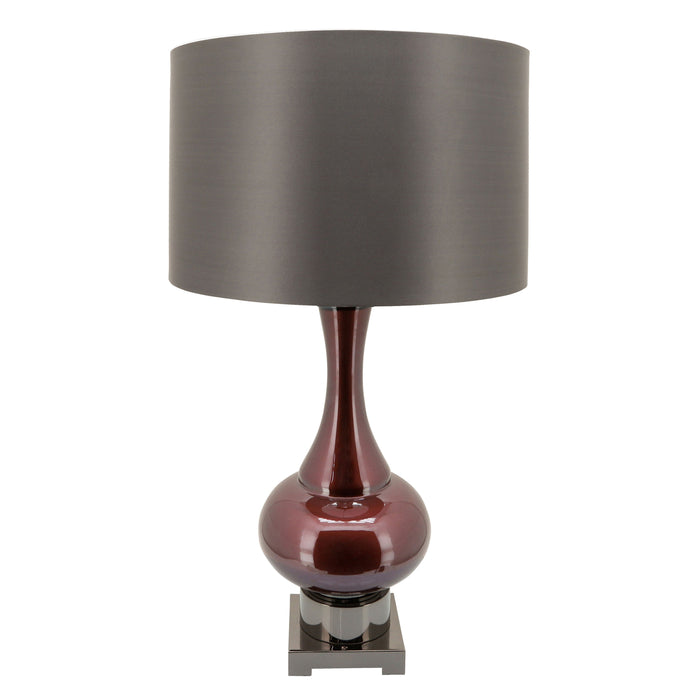 Glass Genie Bottle Table Lamp 31" - Burgundy