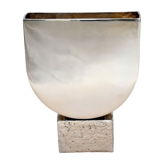 Ophelia Large Narrow Pedestal Vase - Silver