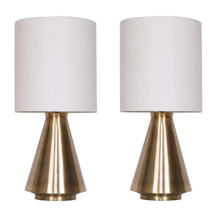 Metal Cone Table Lamps Antique Brass 24" (Set of 2) - Dark Brown