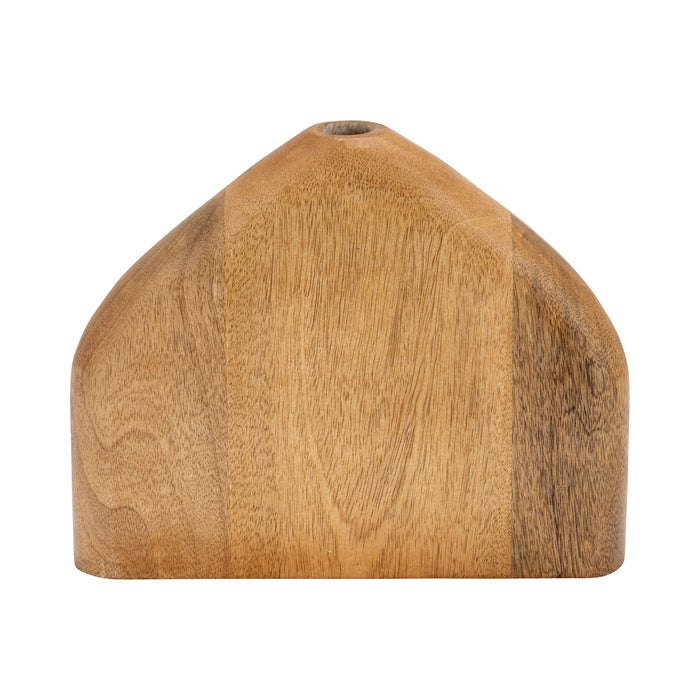 Wood 9" Tapered Vase - Brown