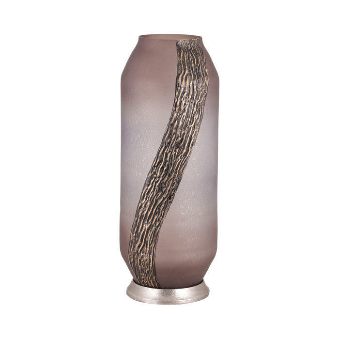 Glass 15" Metallic Detail Vase - Blush