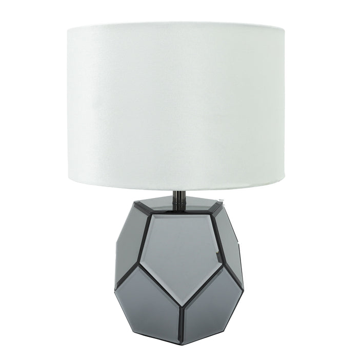 Mirrored Facetd Table Lamp 17.25" - Silver