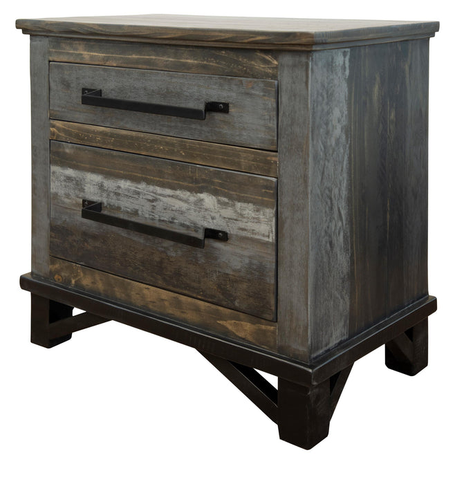 Loft Brown - 2 Drawer Nightstand - Two Tone Gray / Brown