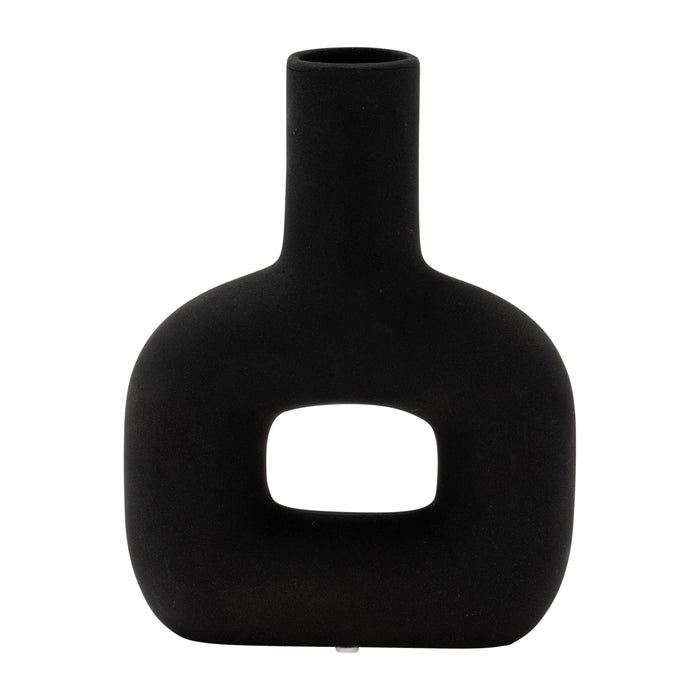 Dol Open Cut Vase 8" - Black