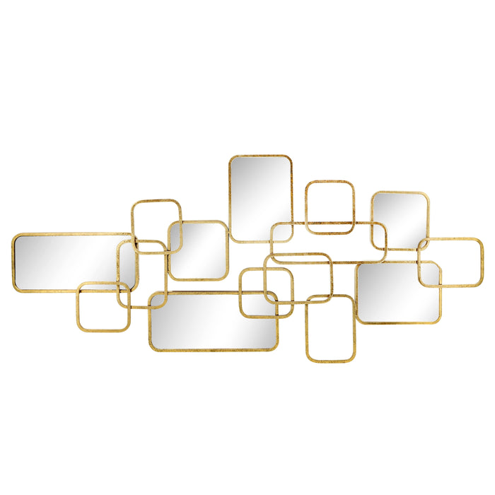 Metal Wall Accent With Mirrors 46 x 20" - Gold