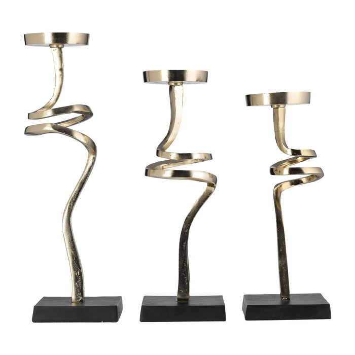 Abstract Candle Pillar Holder (Set of 3) - Metal