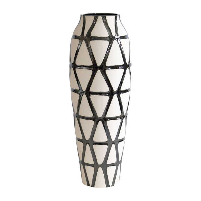 22" Fabiola Oversized Tribal Vase - Pewter