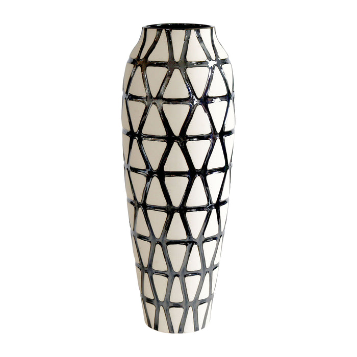 28" Fabiola Oversized Tribal Vase - Pewter