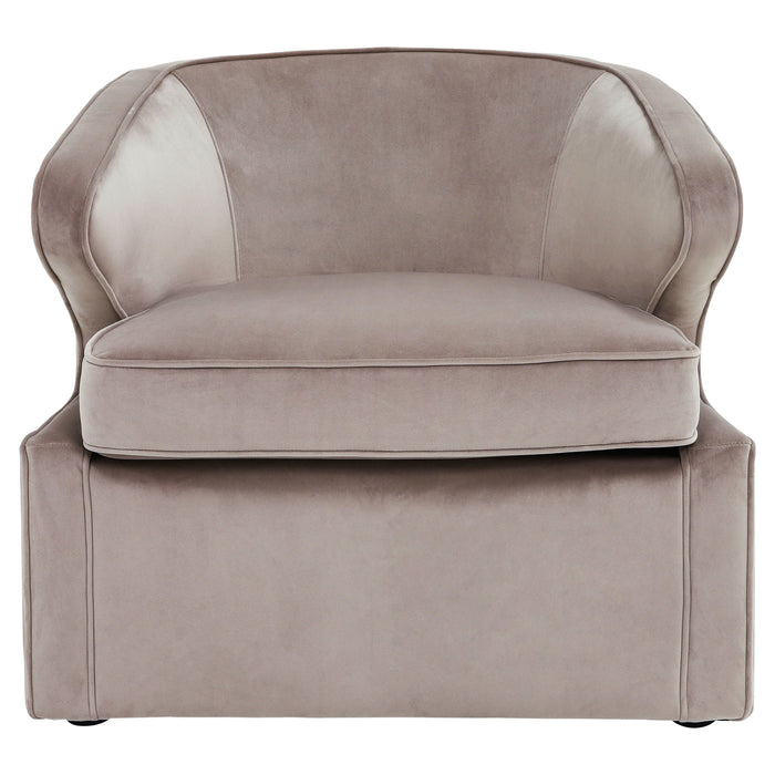Round Back Fully Foamed Accent Chair - Taupe