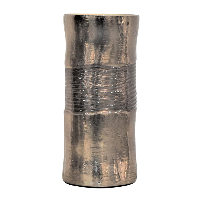 Glass 11" Textured Enamel Vase - Bronze