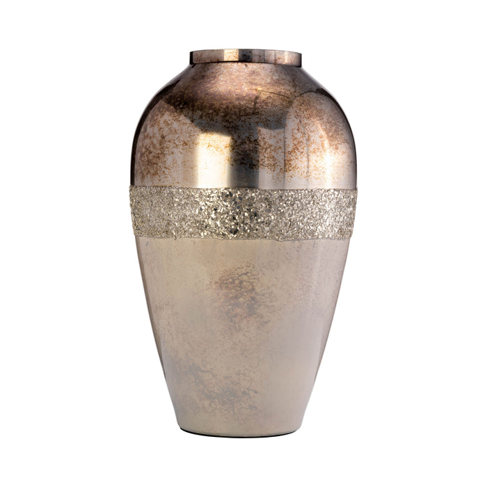 Glass 17" Metallic Vase - Champagne