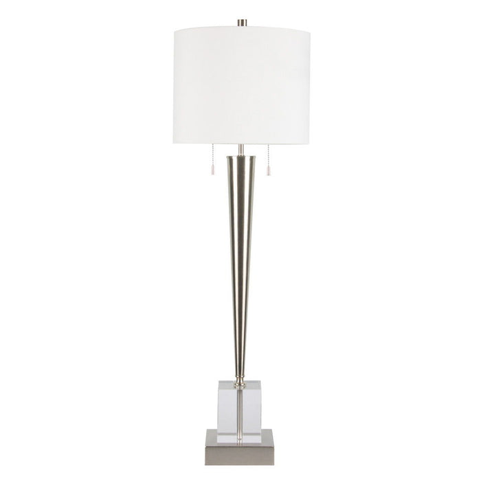 Carmelo Crystal Buffet Table Lamp - Silver / White