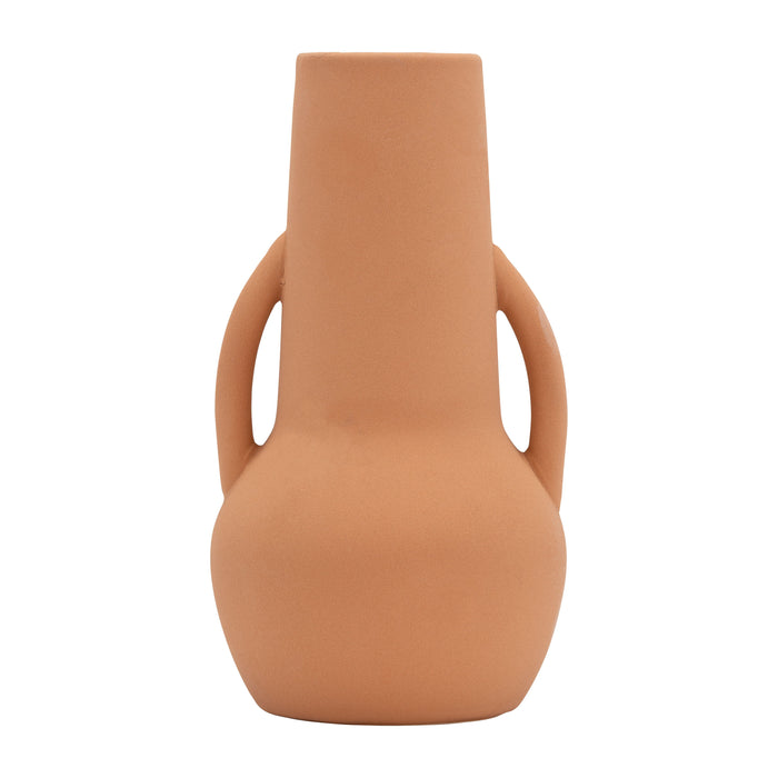 Ceramic Vase With Handles 8" - Terracotta