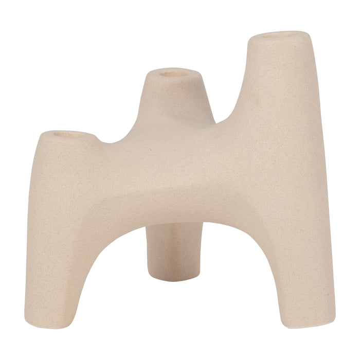 9" 3 Taper Candle Holder - Ivory