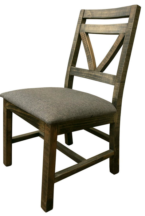 Loft Brown - Chair With Fabric Seat - Two Tone Gray / Brown