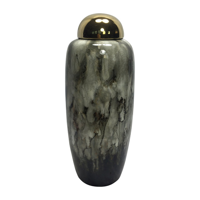 Urn With Gold Lid 17" - Multi