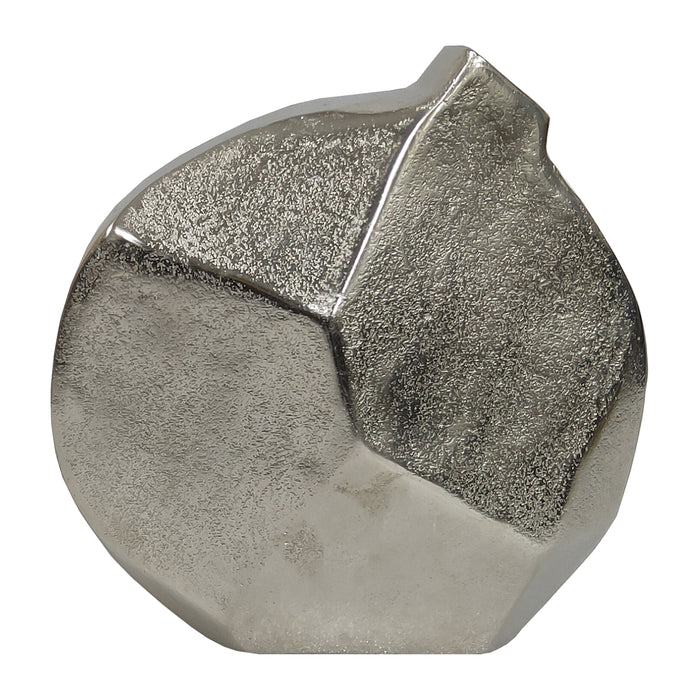 Zina Textured Metal Vase - Silver