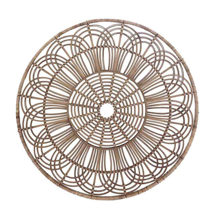 Wicker Round Wall Accent 36" - Brown