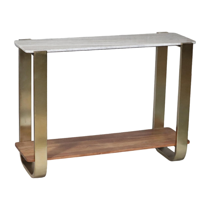 31" Marble Top Console - Gold
