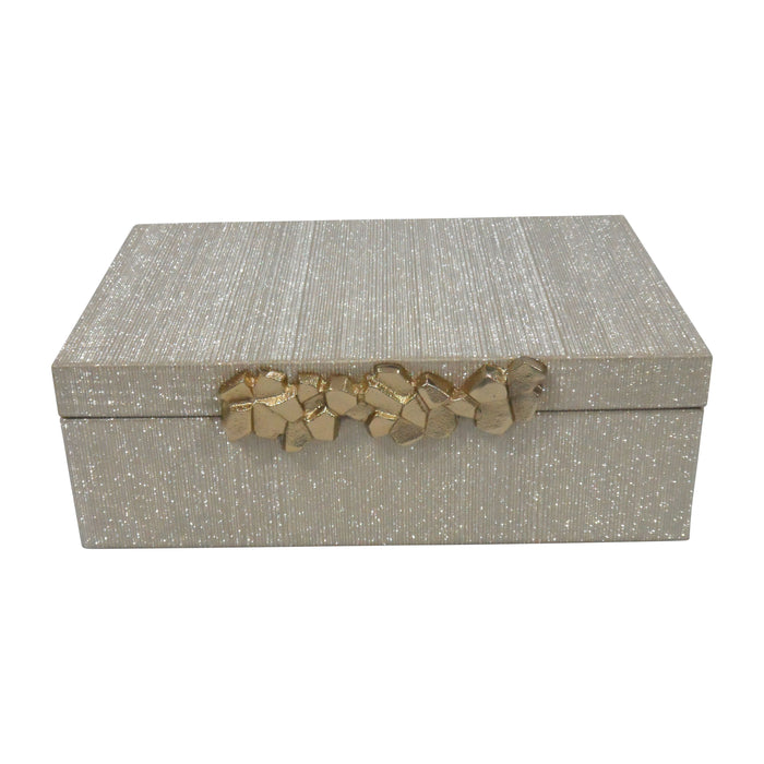 Faux Leather 12" Shimmer Box - Champagne