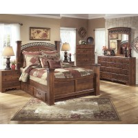 Timberline 7 Pc. Bedroom - Dresser, Mirror & Queen Poster Bed with Storage