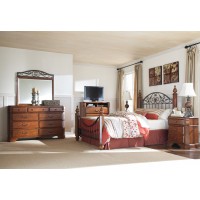 Wyatt 6 Pc. Bedroom - Dresser, Mirror, King Poster Bed & Nightstand