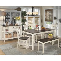 Whitesburg Table, 4 Side Chairs & Bench