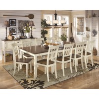 Whitesburg RECT Dining Room EXT Table & 10 Side Chairs