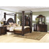 North Shore 7 Pc. Bedroom - Dresser, Mirror & Cal King Poster Bed with Canopy