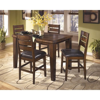 Larchmont Butterfly EXT Table & 4 UPH Bar Stools